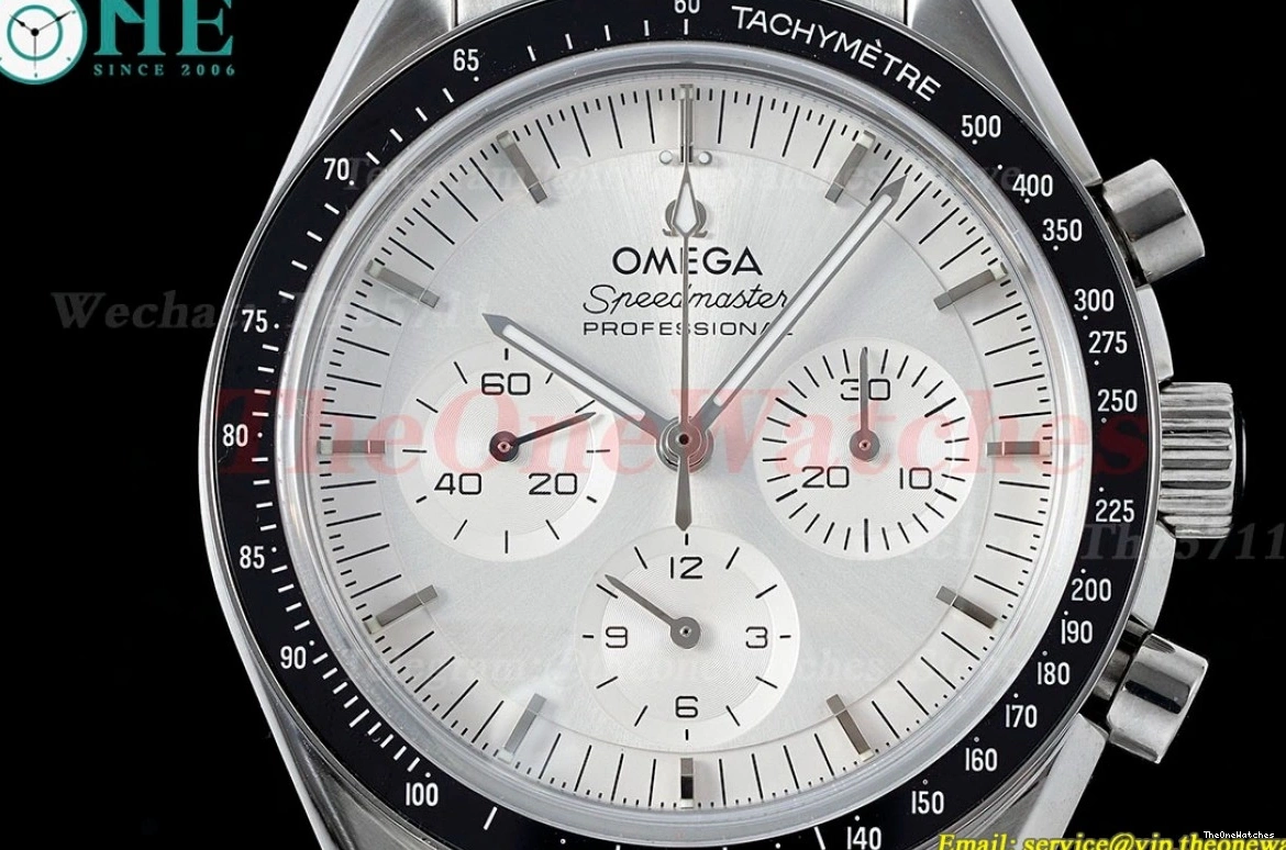SS RMF White A7750 Mod SS Speedmaster Dial 41mm 0203
